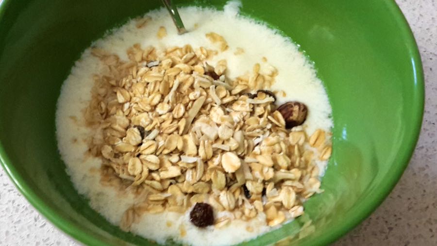 homemade kefir and muesli