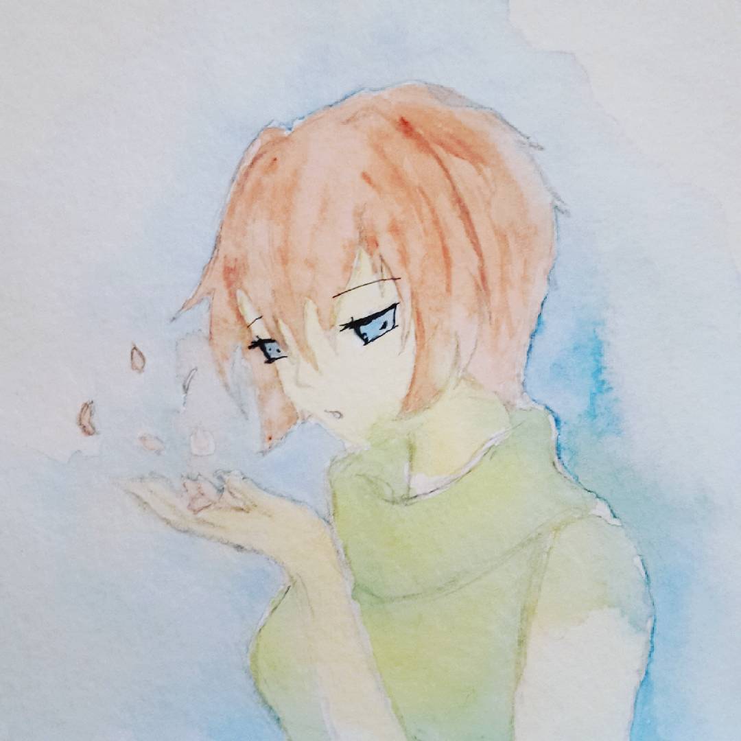 watercolour anime girl