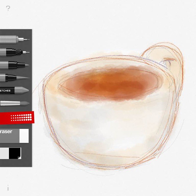37: Low-fidelity digital sketch of a teacup