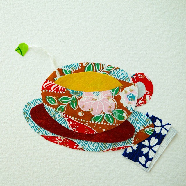 5: Layered washi paper forming an ornate teacup