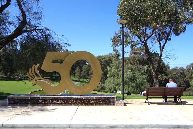 WA Botanic Garden 50-year commemorative sign