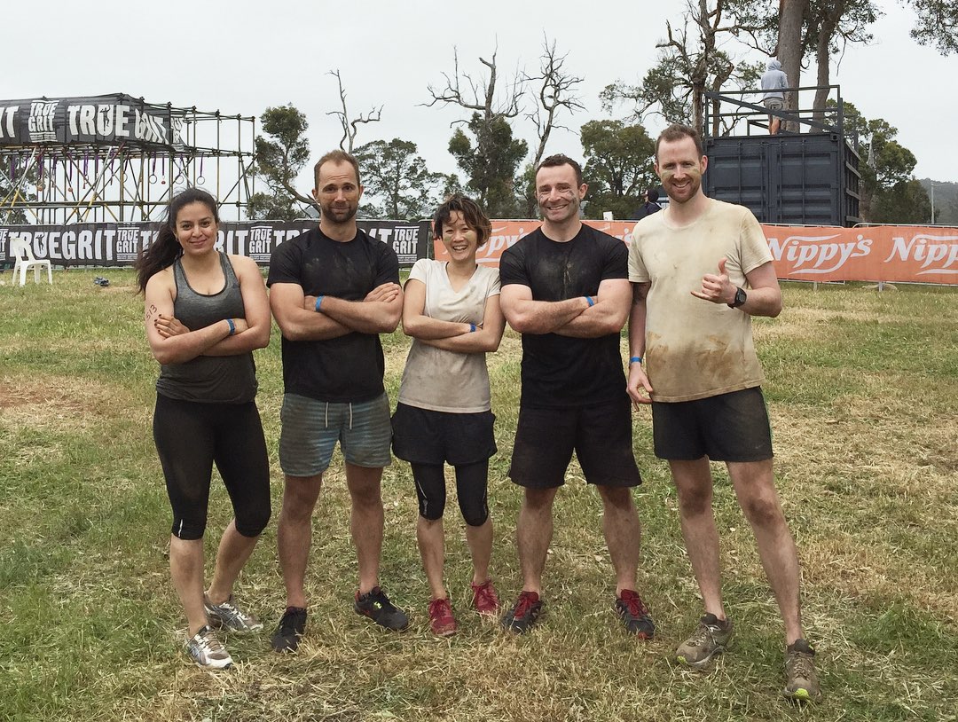 our True Grit crew, muddy after the race
